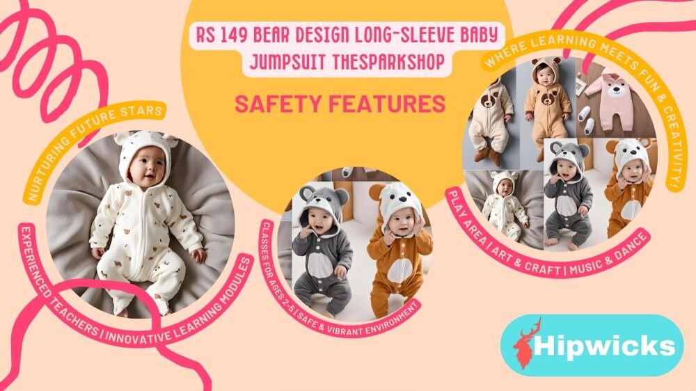 Rs 149 Bear Design Long-sleeve Baby Jumpsuit